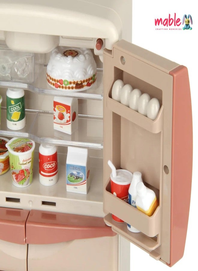 MABLE Mini Fridge Toy for Kids with Lights, Music & Ice Dispenser | Pretend Kitchen Appliance for Boys & Girls | Role Play Toy for 3+ Year Olds - Image 4